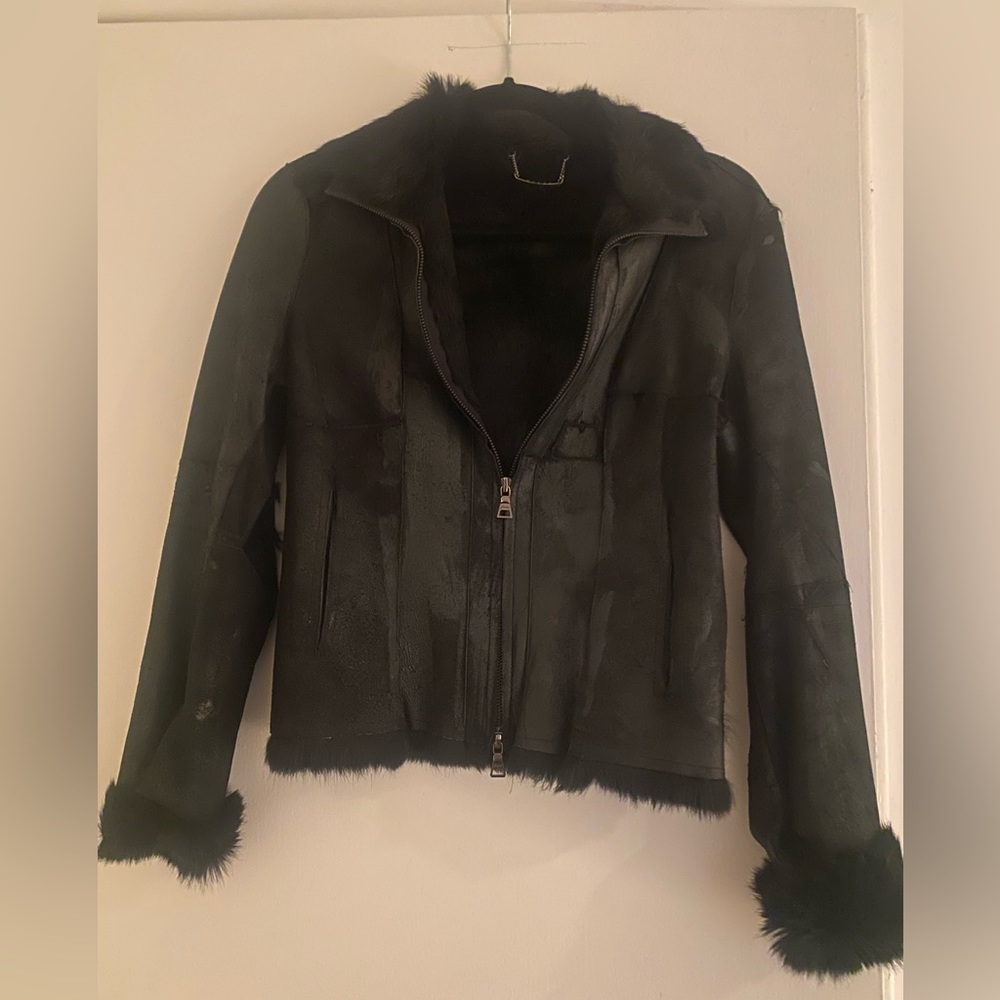 Guess GENUINE rabbit fur jacket very soft, fairly new.